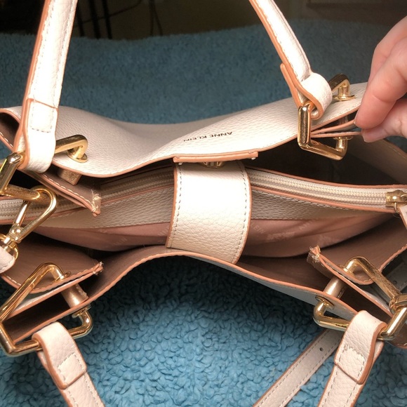 Anne Klein Alissa Midi Satchel Women's Handbag Natural Color AKH3517 - Picture 5 of 8